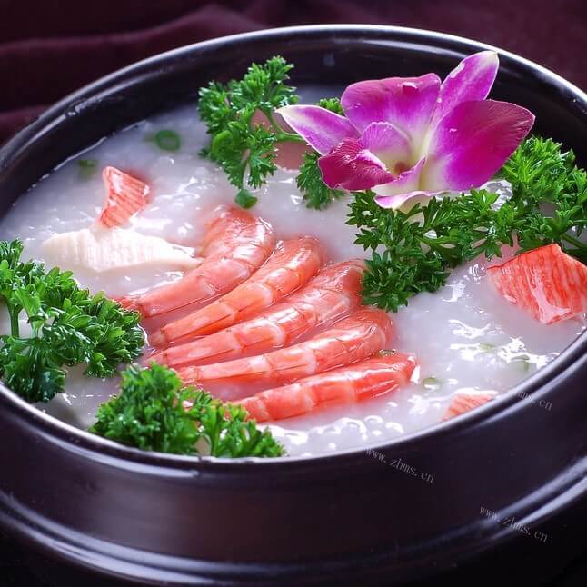 美味西兰花鲜虾粥