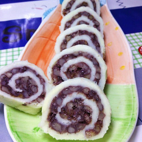 好吃的红豆山药卷 