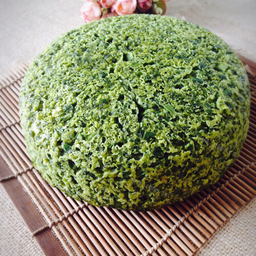 自制菠菜玉米面发糕