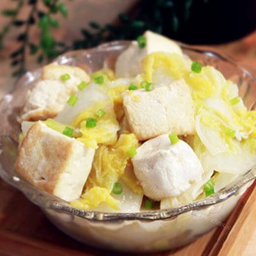 美味的家常豆腐白菜面