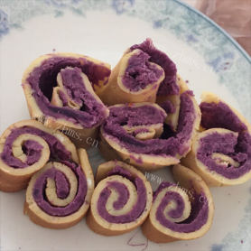 清香的椰香紫薯卷
