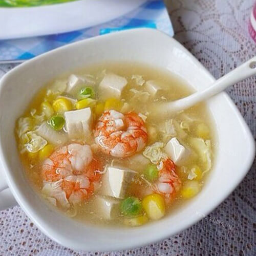 鲜美可口豆腐虾仁羹