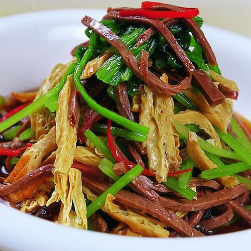 好吃的腐竹炒午餐肉