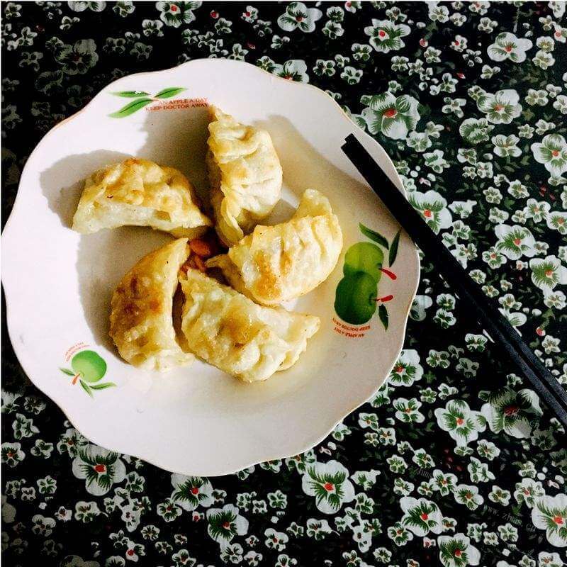 美味的香菜猪肉馅饺子