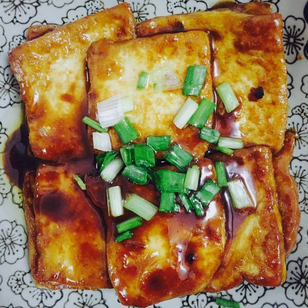 营养的香煎豆干