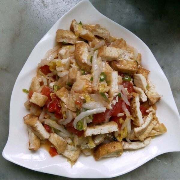 美味的玉米炒油豆腐