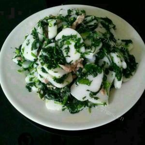 美味荠菜炒冬笋