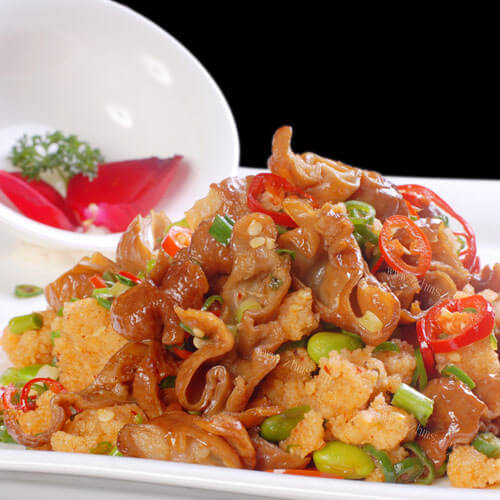 美味姜丝香菜爆大肠