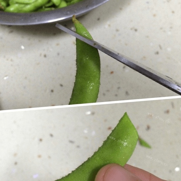 下酒菜盐水毛豆做法图解2)