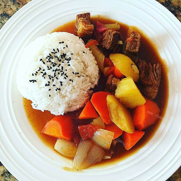 自制番茄红烩咖喱饭