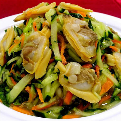 爽口的黄瓜凉拌蚬子
