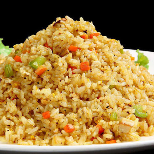 鲜香的榆钱三文鱼炒饭