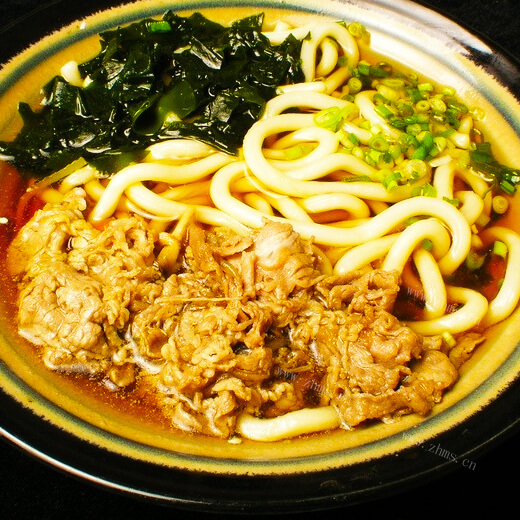 美味的肉片乌冬面