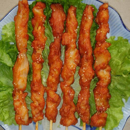 美味的彩椒鸡肉串