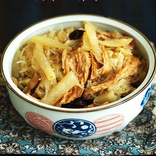 营养肉丝腐竹烩粉丝