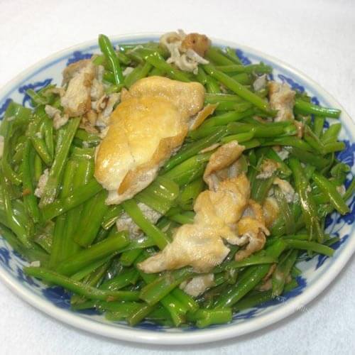 好吃的空心菜梗炒蛋