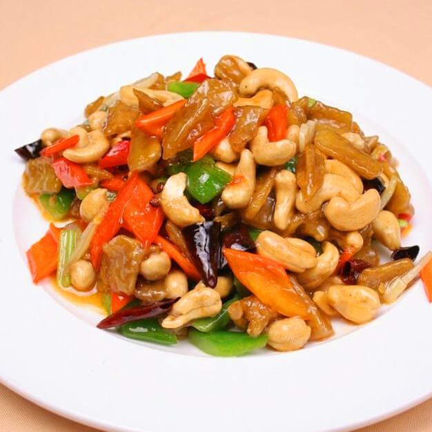 美味的鲜虾鸡米腰果