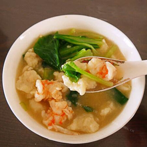 美味的鲜虾白菜汤