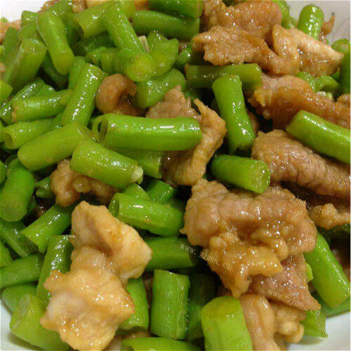 美味的豆角炒肉片