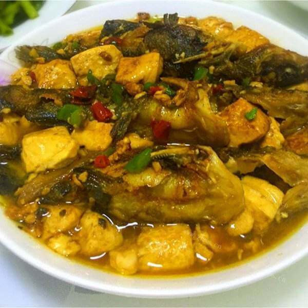 美味的笔管鱼烧豆腐