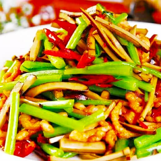 好吃的毛豆子炒豆干