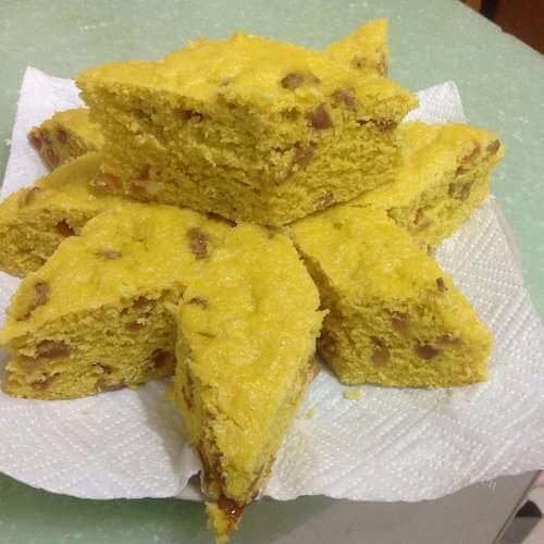 美味绿豆夹层发糕