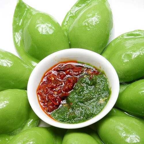 美味的绿色饺子