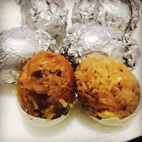 美味的咸蛋糯米饭（土豪蛋）