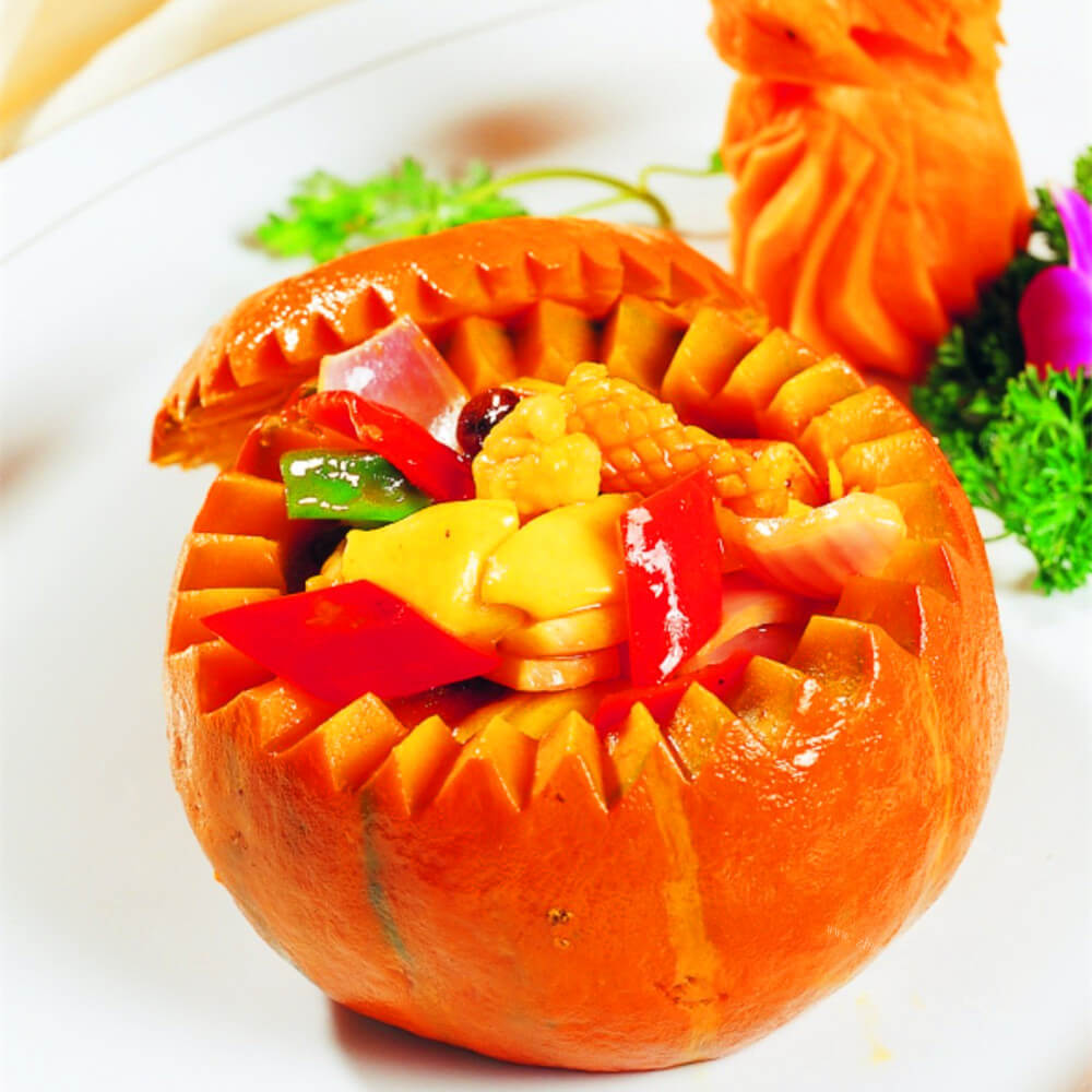美味杂豆南瓜盅