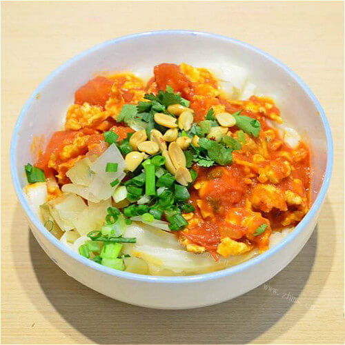 营养西红柿鸡蛋豆角拌面
