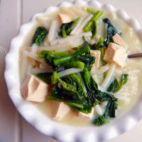 清淡青菜豆腐年糕汤