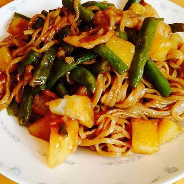 美味的油豆角焖面