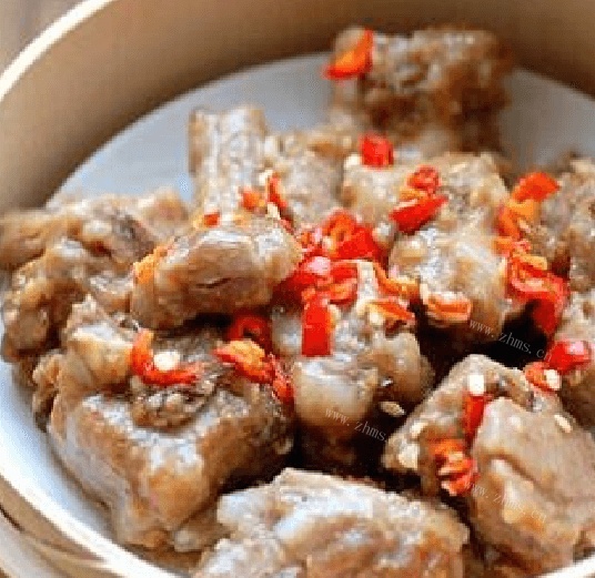 美味的蒜泥蒸排骨