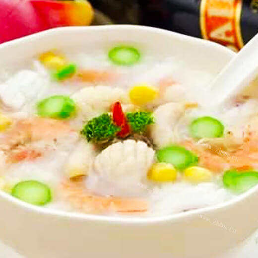 好吃的杂蔬火腿粥