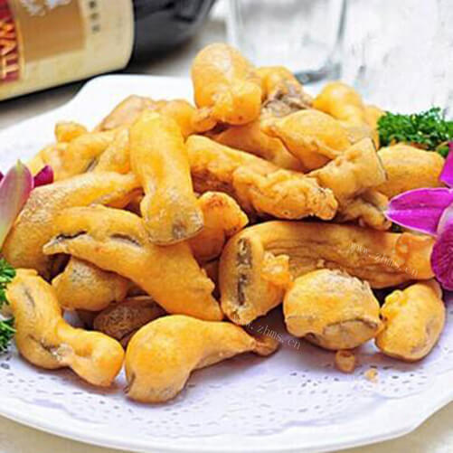 好吃的酥炸鲜蘑