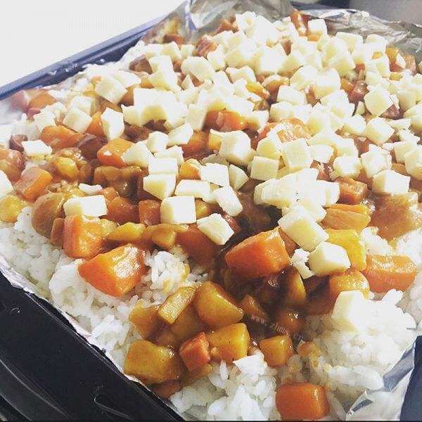 美味的海虾芝士焗米饭