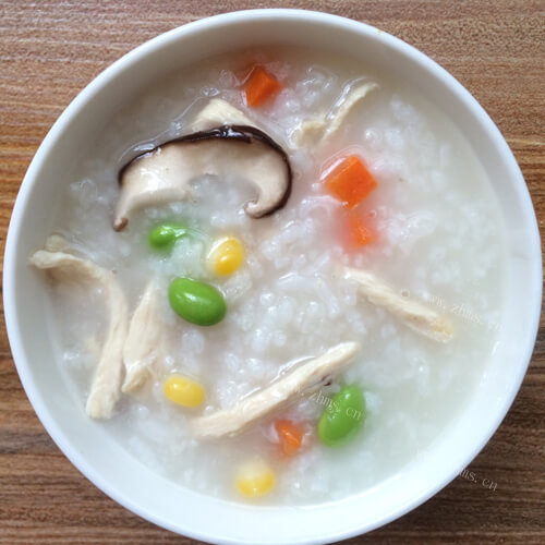 妈妈的彩蔬鸡肉粥