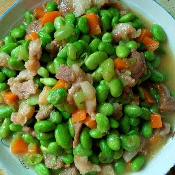家常毛豆炒肉块