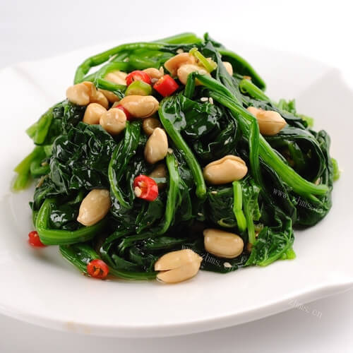 好吃的菠菜花生