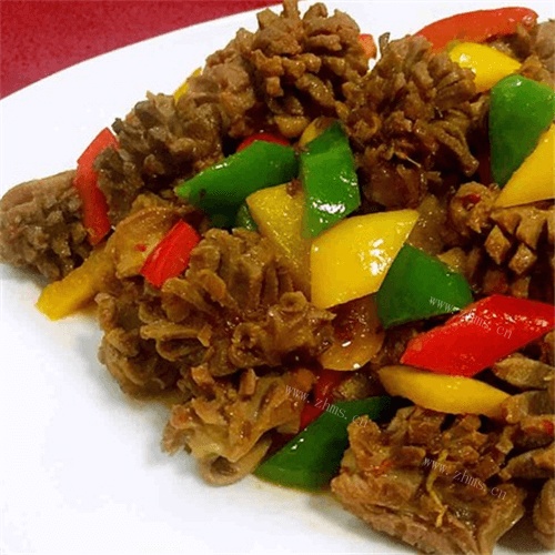美味的彩椒菊花鸡胗