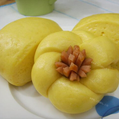 营养的南瓜馅开花馒头