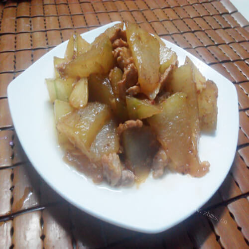 清淡可口的家常肉片冬瓜丁
