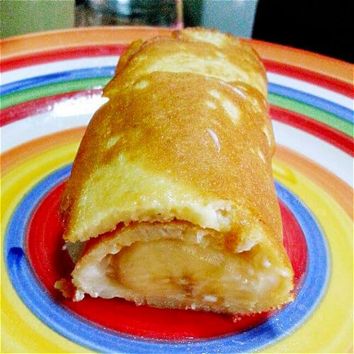 美味的香蕉红糖卷饼