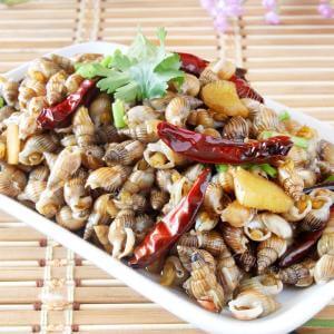 麻辣酱爆海螺丝~独特风味