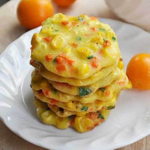 美味的双豆胡萝卜煎饼