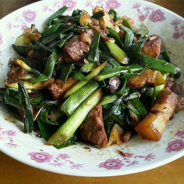 家常南瓜苗炒瘦肉