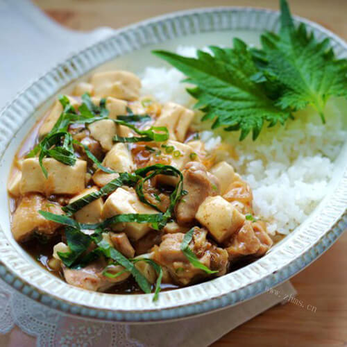 美味的烂肉豆腐盖浇饭