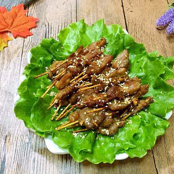 好吃的孜然牙签肉
