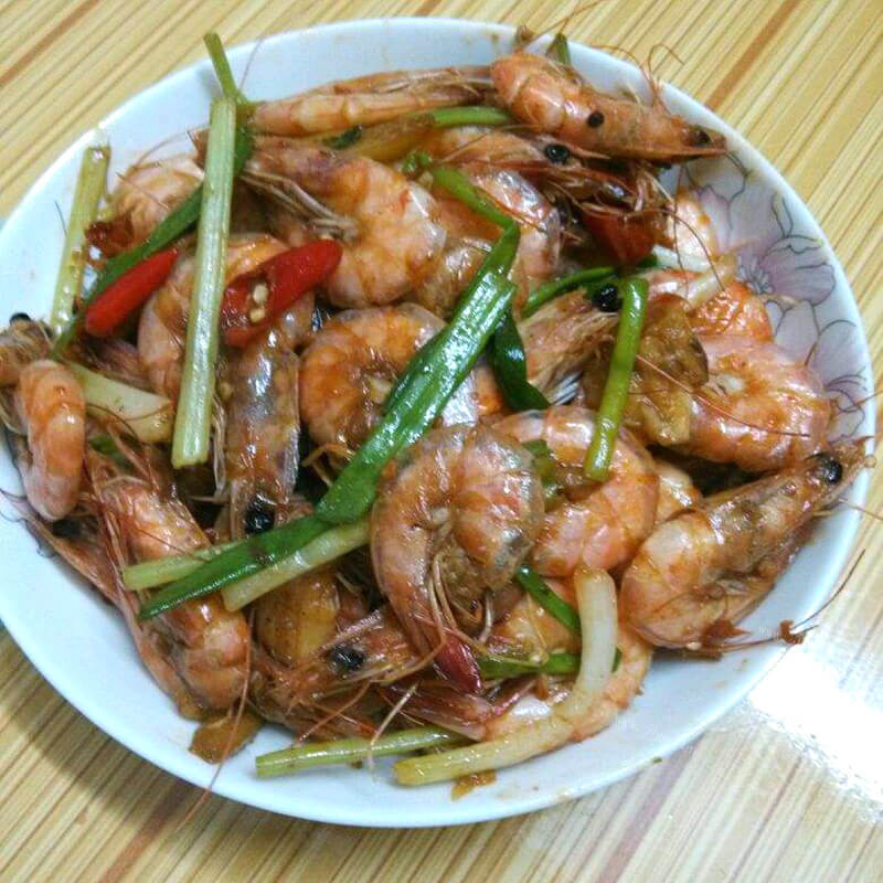 美味的姜葱大虾