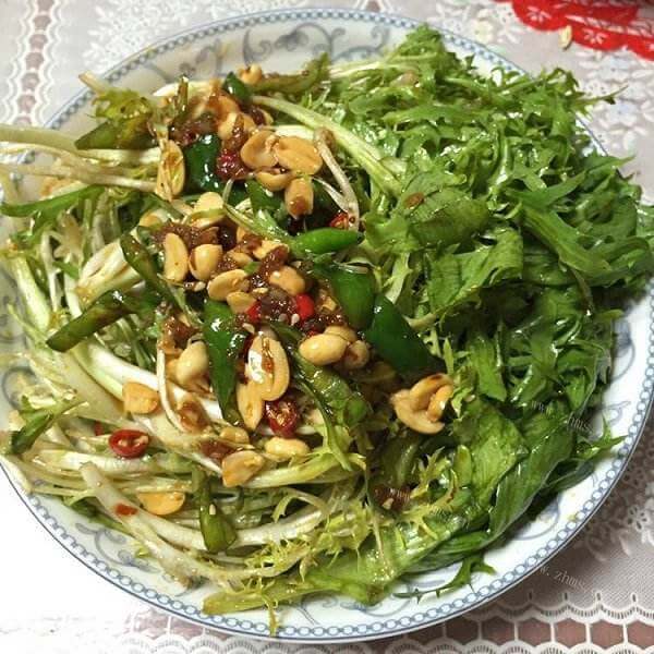 爽口凉拌苦菊金针菇